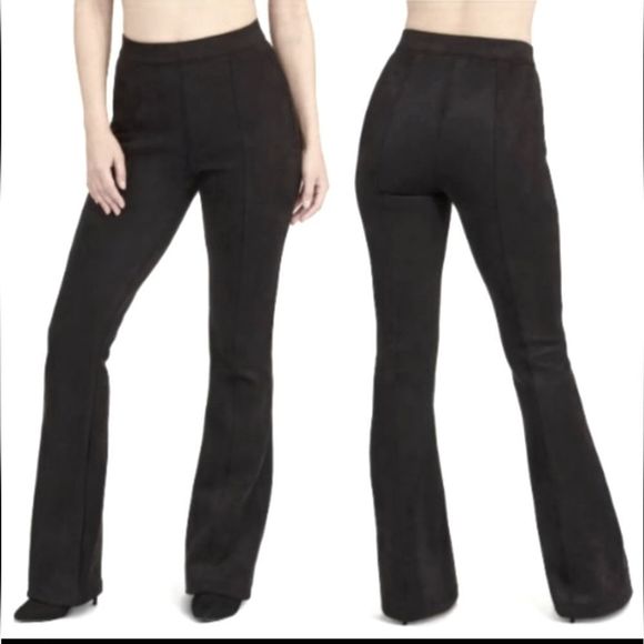 SPANX Pants - Spanx The Perfect Pants Suede High Rise Flare Pants Black Size S